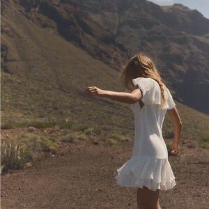 Elegant White Ruffle Dress